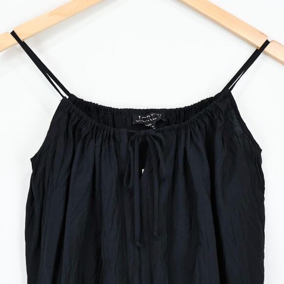 NWT J.Crew Crinkled Front Tie Camisole Tank Top In Black Size XS - Picture 5 of 8